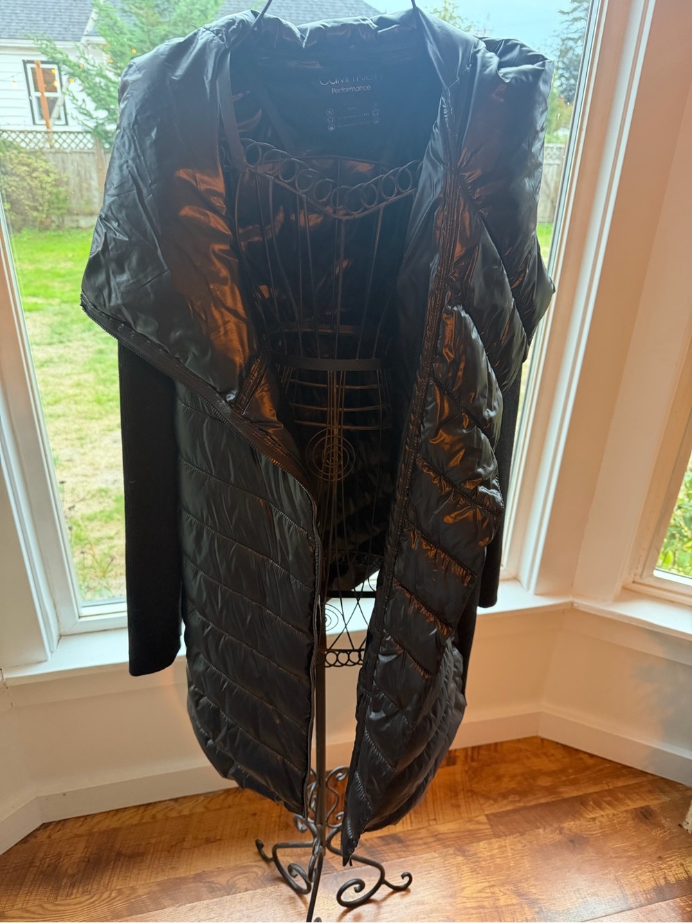 Calvin Klein Black Quilted Hooded Puffer Coat